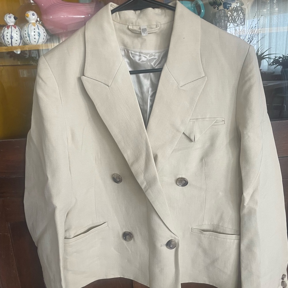 COS Light Beige Double Breasted Blazer/Jacket